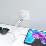 AISENS - Cargador GaN 45W, 1xUSB-C PD3.0 QC4.0, 1xUSB-A QC3.0, Blanco