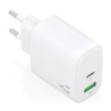 AISENS - Cargador GaN 45W, 1xUSB-C PD3.0 QC4.0, 1xUSB-A QC3.0, Blanco