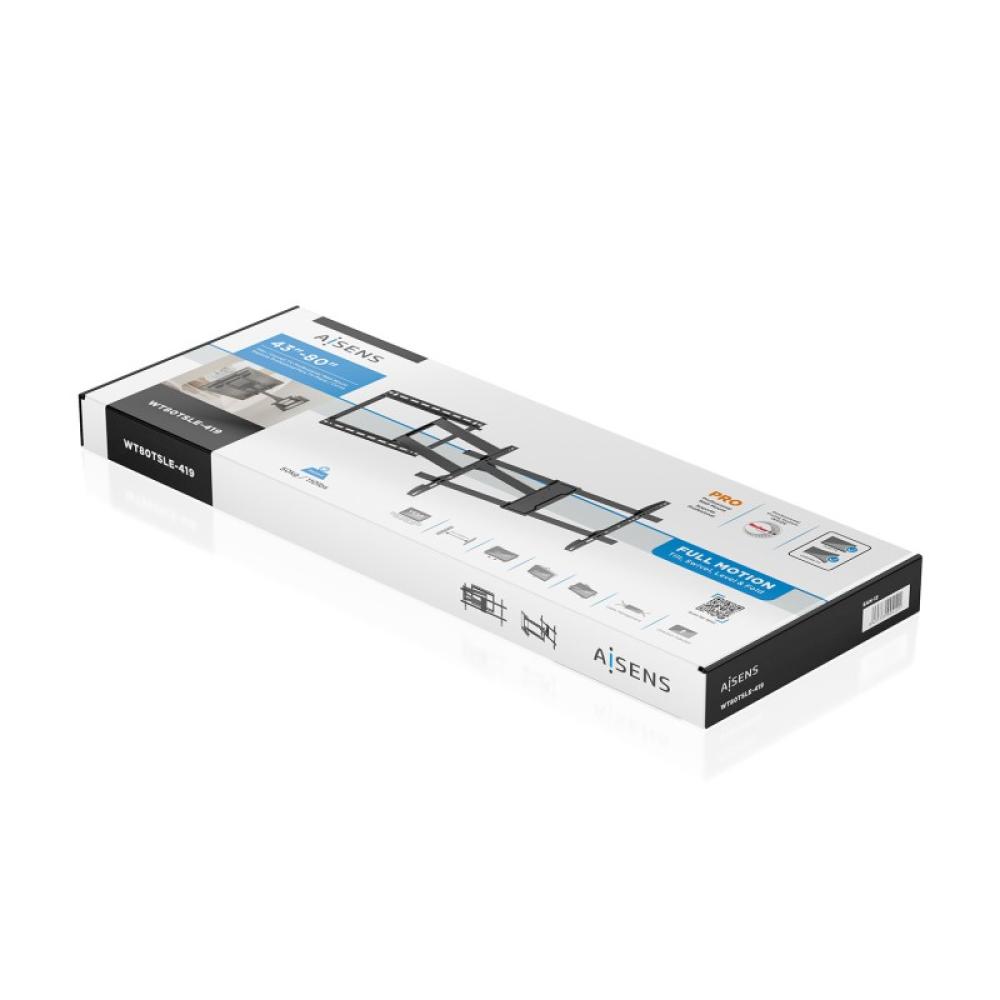 AISENS - Soporte Pro Giratorio, Inclinable y Nivelable para Monitor/TV 50kg de 43"-80", Negro