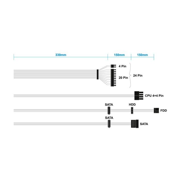 AISENS - Fuente Alimentacion TFX 500W OEM, Plata
