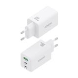 AISENS - Cargador GaN 65W, 2xUSB-C PD3.0 QC4.0, 1xUSB-A QC3.0, Blanco - ASCH-65W3P072-W