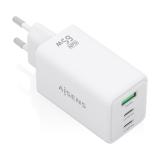 AISENS - Cargador GaN 65W, 2xUSB-C PD3.0 QC4.0, 1xUSB-A QC3.0, Blanco - ASCH-65W3P072-W