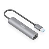 AISENS - USB3.0 Dock USB-A A Ethernet Gigabit + Hub 3xUSB-C, Gris, 15cm