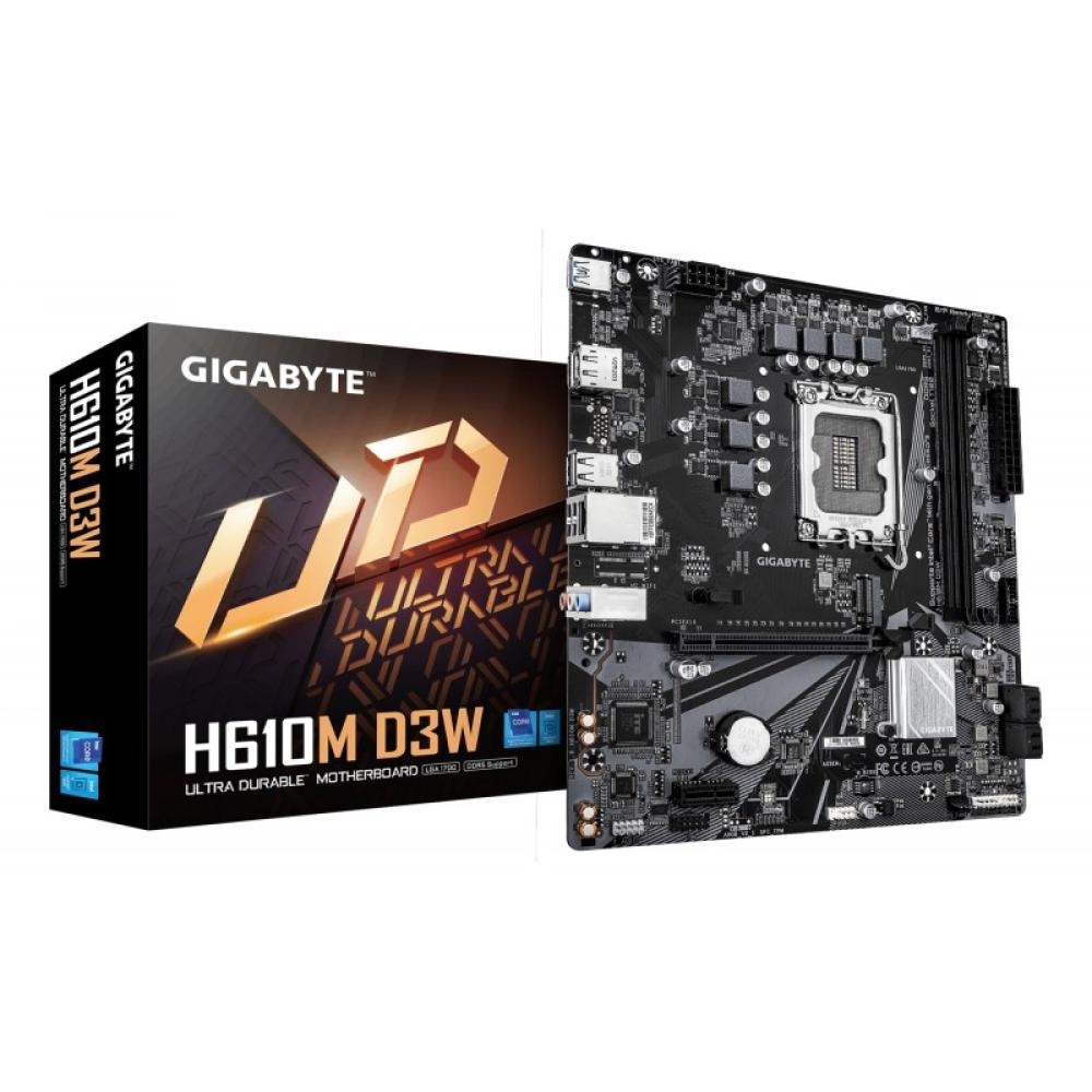 GIGABYTE - H610M D3W Placa Base - Compatible con procesadores Intel Core de 14ª generación, VRM de 5+1+1 fases, hasta 5600MHz DD