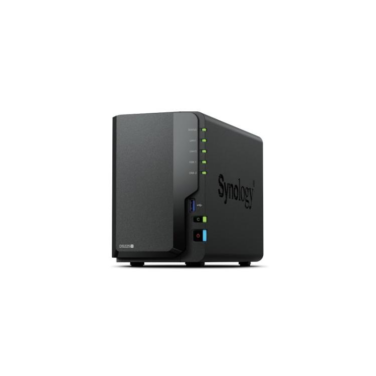 Synology - DiskStation DS225+ NAS Escritorio Intel® Celeron® J4125 2 GB DDR4 32 TB Synology DSM Negro