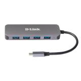 D-Link - DUB-2340 hub de interfaz USB Tipo C 5000 Mbit/s Gris