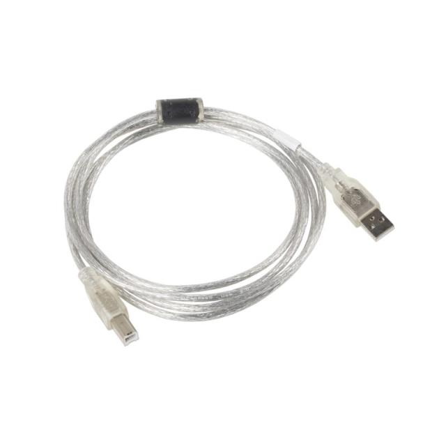 Lanberg - CA-USBA-12CC-0018-TR cable USB USB 2.0 1,8 m USB B Transparente
