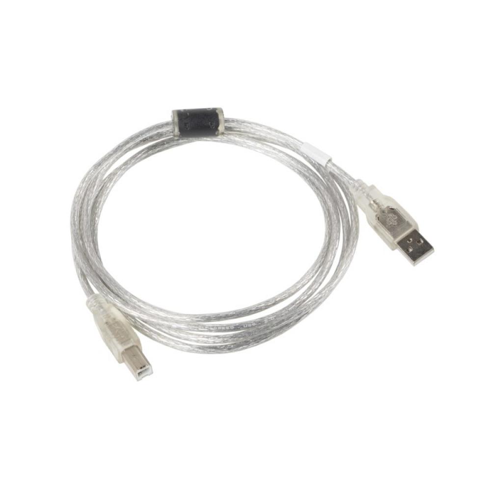 Lanberg - CA-USBA-12CC-0018-TR cable USB USB 2.0 1,8 m USB B Transparente