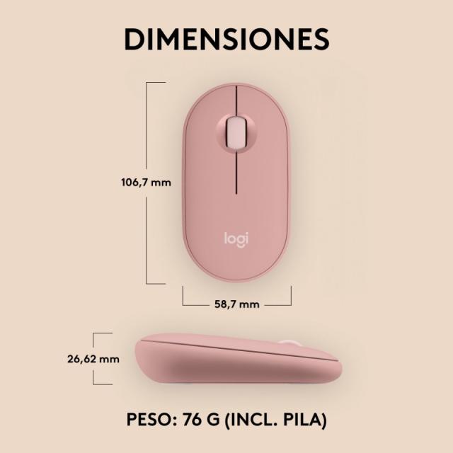 Logitech - 910-007014 ratón Viajes Ambidextro RF Wireless + Bluetooth Óptico 4000 DPI