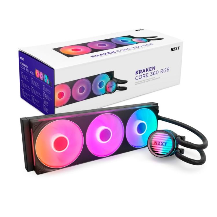 NZXT - Kraken Core 360 RGB Procesador Kit de refrigeración líquida 12 cm Negro 1 pieza(s)