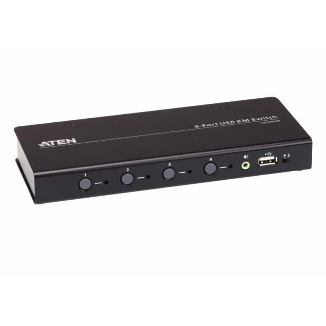 ATEN - Switch KM USB de 4 puertos con Boundless Switching (cables incluidos)