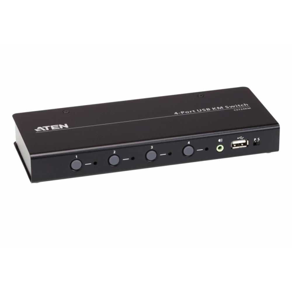 ATEN - Switch KM USB de 4 puertos con Boundless Switching (cables incluidos)