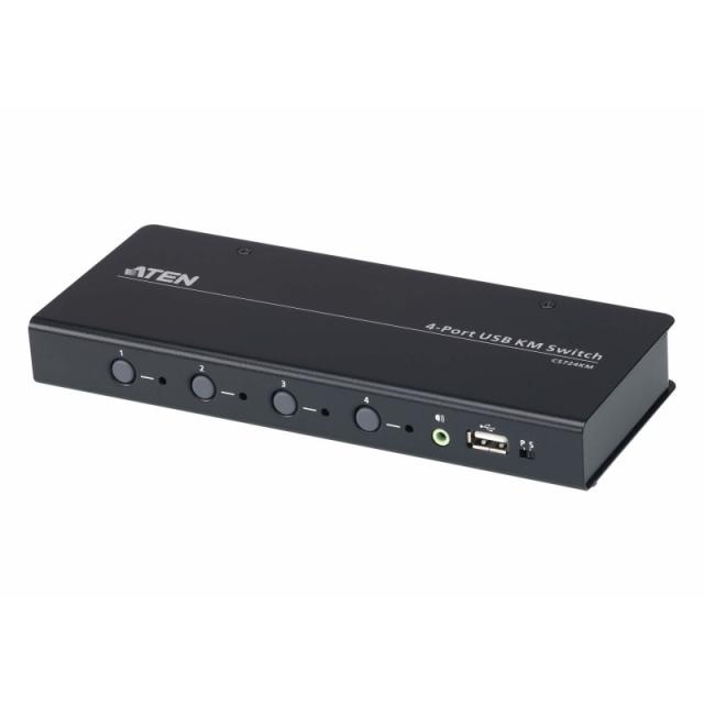 ATEN - Switch KM USB de 4 puertos con Boundless Switching (cables incluidos)