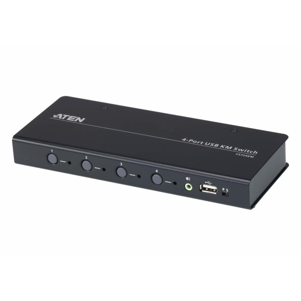 ATEN - Switch KM USB de 4 puertos con Boundless Switching (cables incluidos)