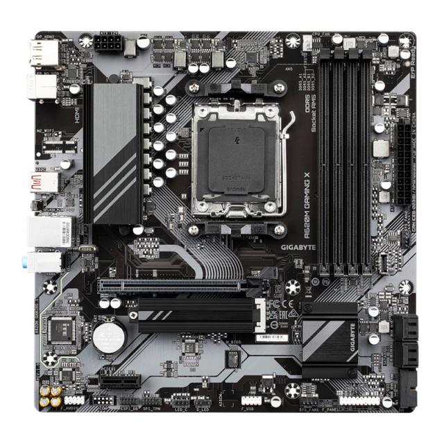 GIGABYTE - A620M GAMING X Placa base - Soporta CPUs AMD Ryzen 8000, VRM digital de 8+2+1 fases, hasta 8000MHz DDR5 (OC), 1xPCIe