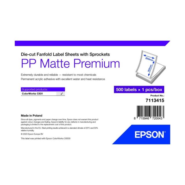 Epson - 7113415 etiqueta de impresora Blanco Etiqueta para impresora autoadhesiva