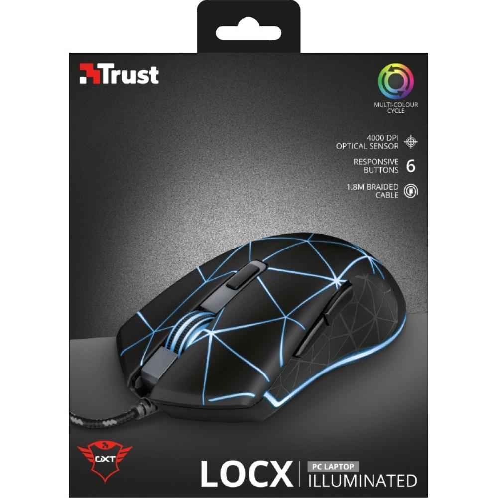 Trust - GXT 133 Locx ratón Juego mano derecha USB tipo A Óptico 4000 DPI