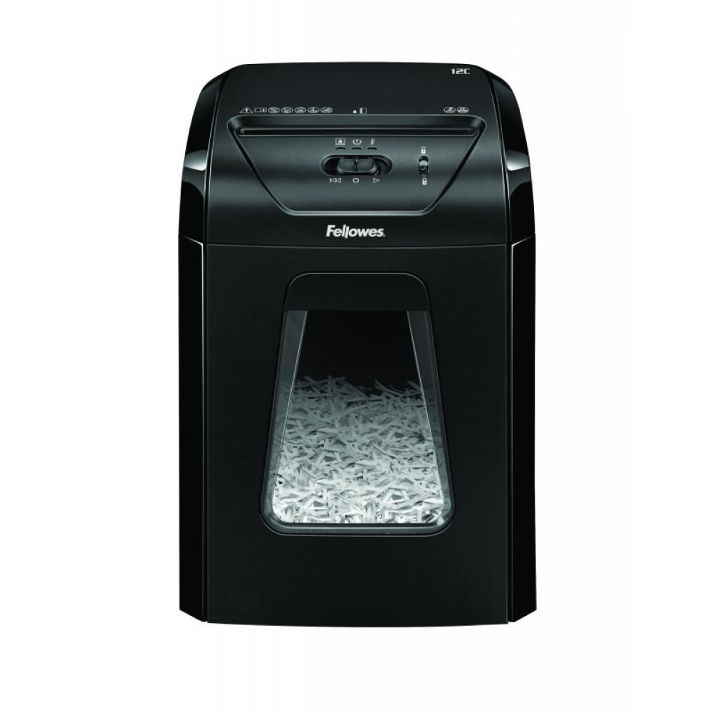 Fellowes - Powershred 12C triturador de papel Corte cruzado 22,5 cm Negro