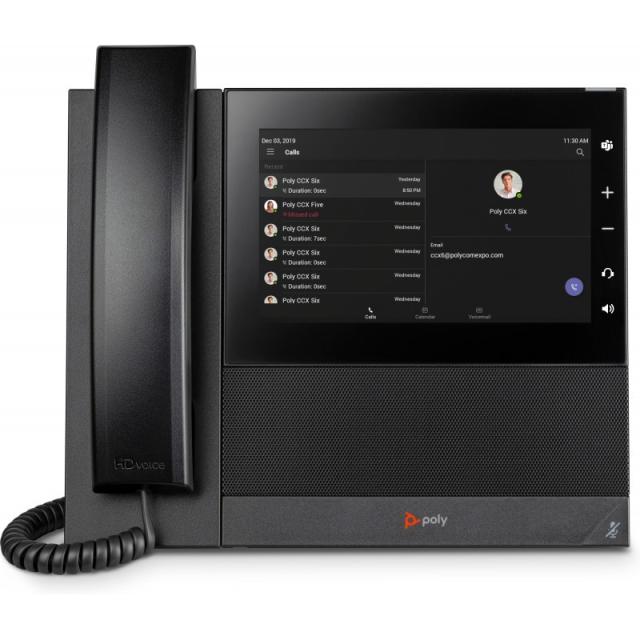 HP Poly - Teléfono multimedia empresarial Poly CCX 600 para Microsoft Teams y habilitado para alimentación a través de Ethernet