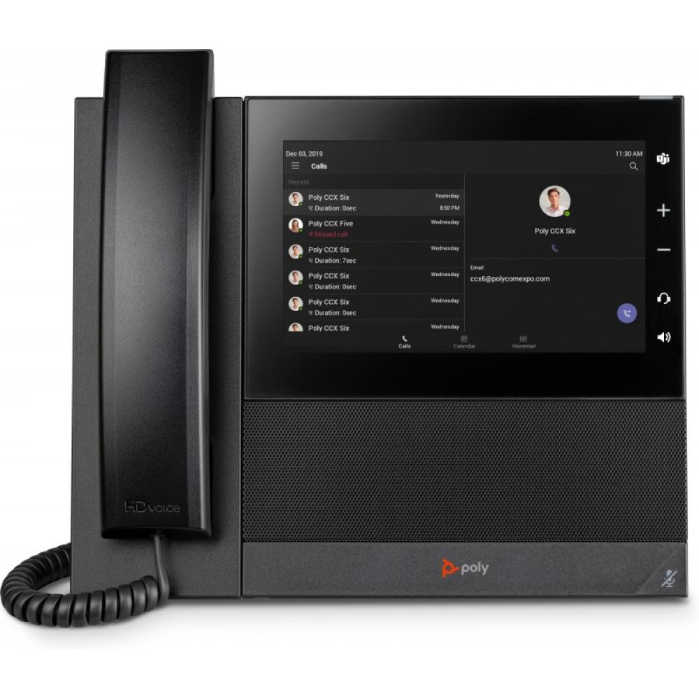 HP Poly - Teléfono multimedia empresarial Poly CCX 600 para Microsoft Teams y habilitado para alimentación a través de Ethernet