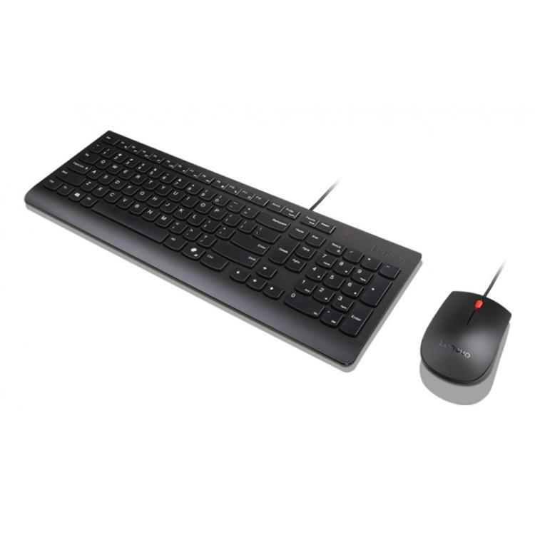 Lenovo - Essential Wired Combo (ES 172) teclado Ratón incluido Universal USB Español Negro