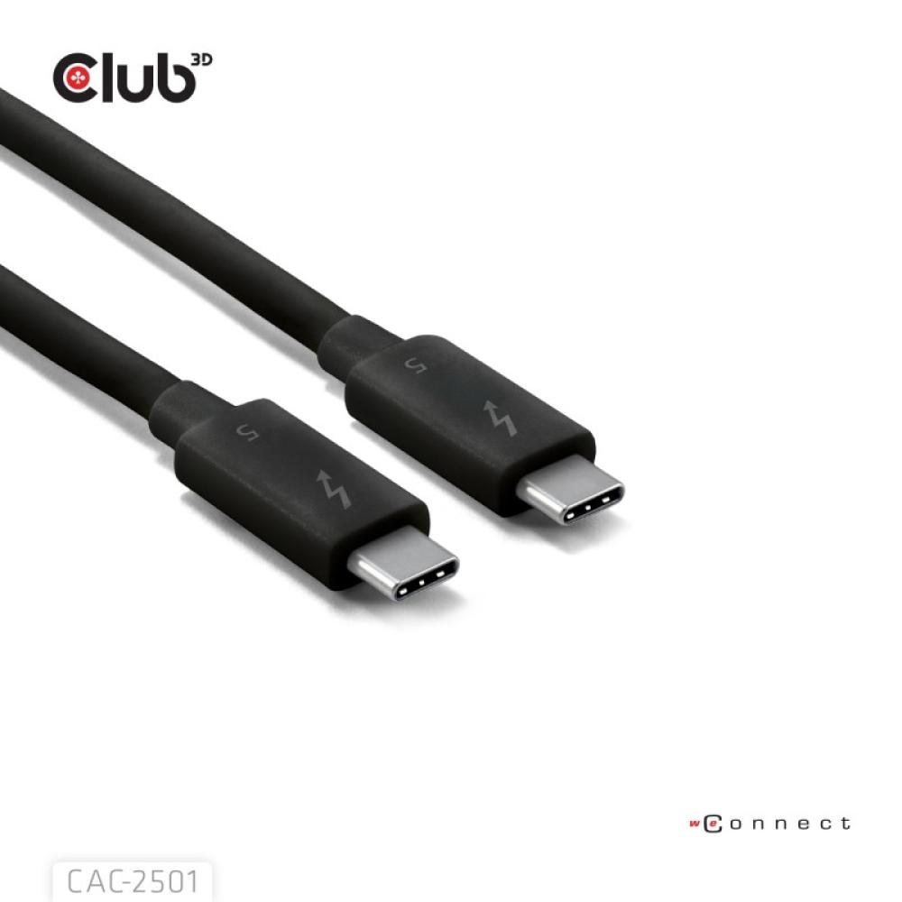 CLUB3D - CAC-2501 cable Thunderbolt 1 m 120 Gbit/s Negro