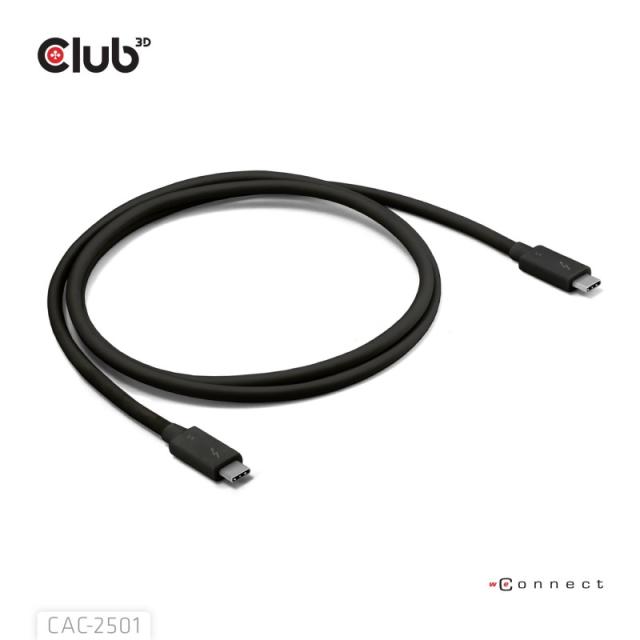 CLUB3D - CAC-2501 cable Thunderbolt 1 m 120 Gbit/s Negro