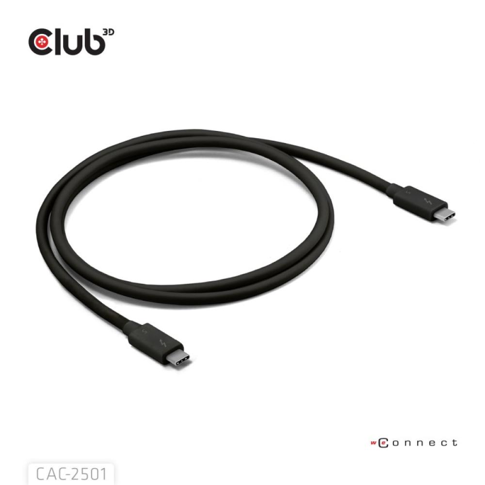 CLUB3D - CAC-2501 cable Thunderbolt 1 m 120 Gbit/s Negro