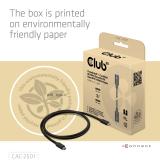 CLUB3D - CAC-2501 cable Thunderbolt 1 m 120 Gbit/s Negro