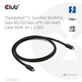 CLUB3D - CAC-2501 cable Thunderbolt 1 m 120 Gbit/s Negro
