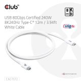 CLUB3D - CAC-1572 cable USB USB4 Gen 2x2 1,2 m USB C Blanco