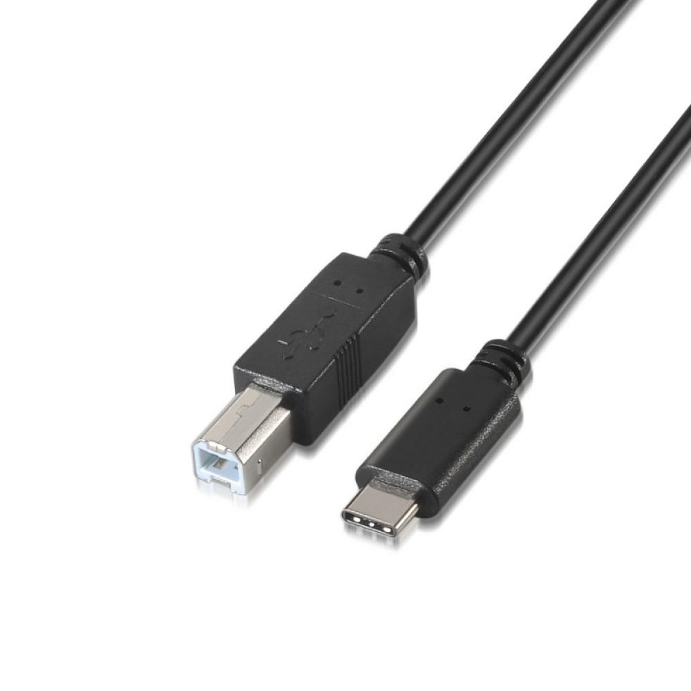 AISENS - A107-0053 cable USB USB 2.0 1 m USB C USB B Negro