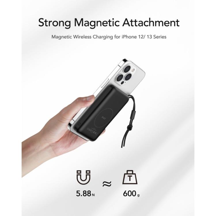 VEGER - MagOn W1151-B 10000mAh powerbank Magnetic Wireless PD20W