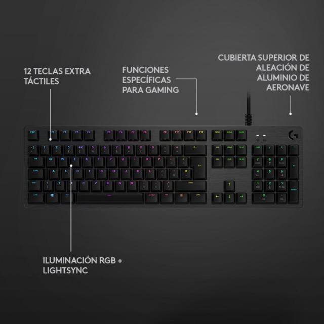 Logitech G - 920-009344 teclado Juego USB QWERTY Español Carbono