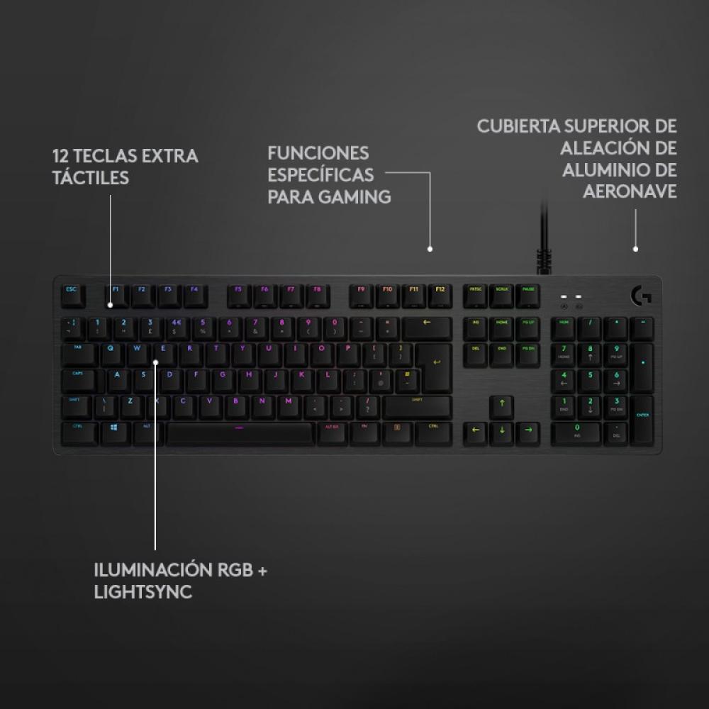 Logitech G - 920-009344 teclado Juego USB QWERTY Español Carbono