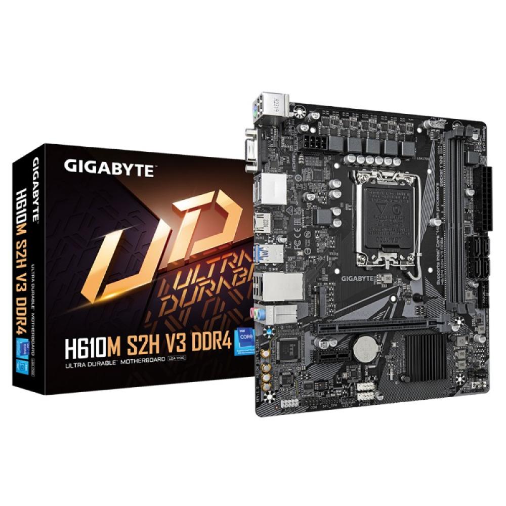 GIGABYTE - H610M S2H V3 DDR4 Placa base - Compatible con procesadores Intel Core 14th CPUs, 4+1+1 Hybrid Digital VRM, up to 3200