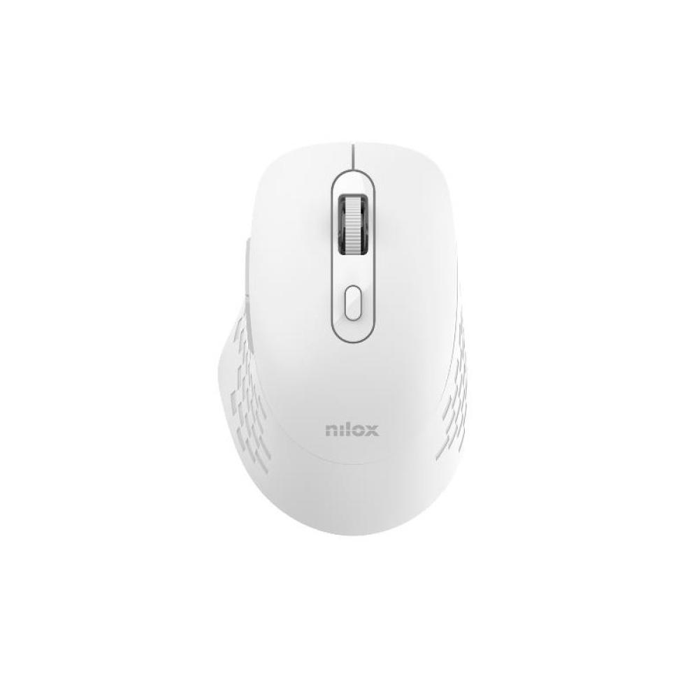 Nilox - RATON DUAL WIRELESS 1600 DPI BLANCO ratón Oficina Bluetooth + USB Type-A Óptico