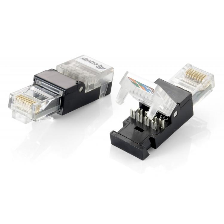 Equip - 121163 conector RJ-45 Negro, Transparente