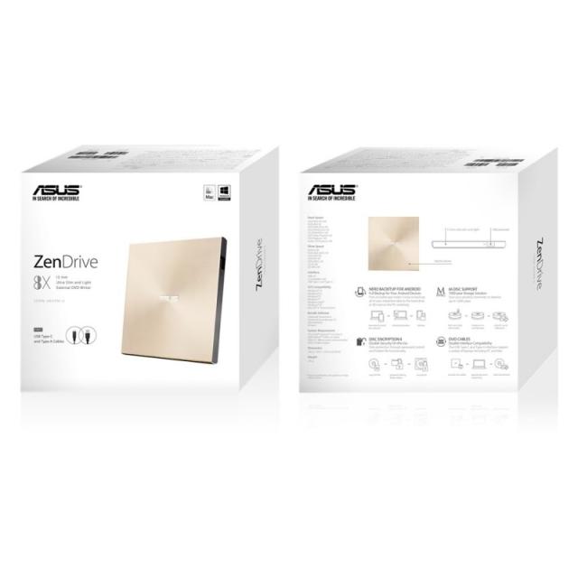 ASUS - ZenDrive U9M unidad de disco óptico DVD±RW Oro