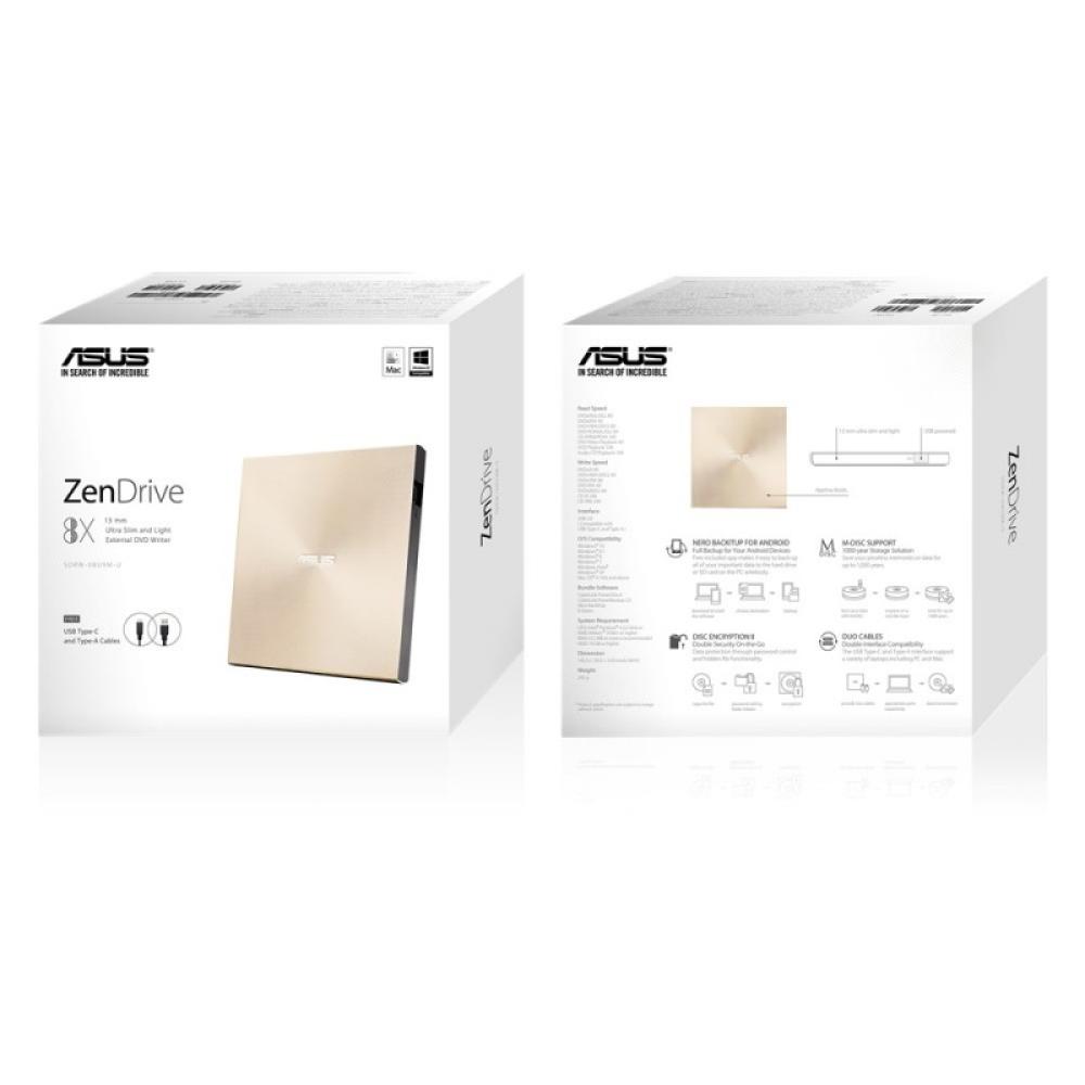 ASUS - ZenDrive U9M unidad de disco óptico DVD±RW Oro