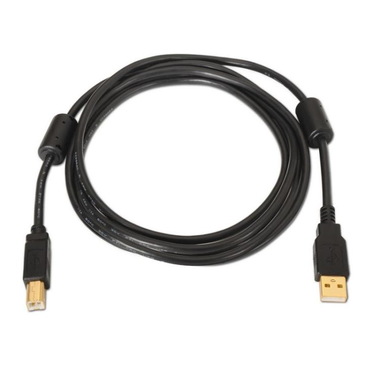 AISENS - A101-0010 cable USB USB 2.0 3 m USB A USB B Negro