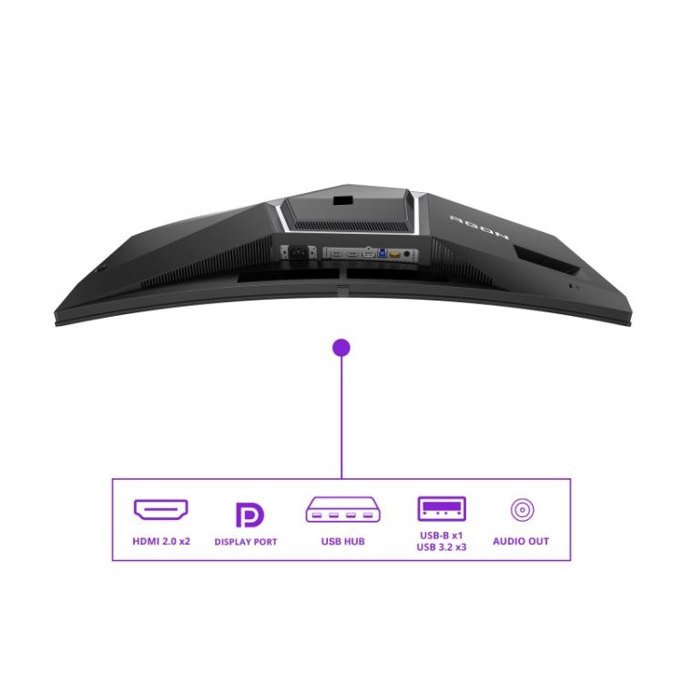 AOC - AGON PRO AG346UCD pantalla para PC 86,4 cm (34") 3440 x 1440 Pixeles Wide Quad HD QD-OLED Negro, Gris