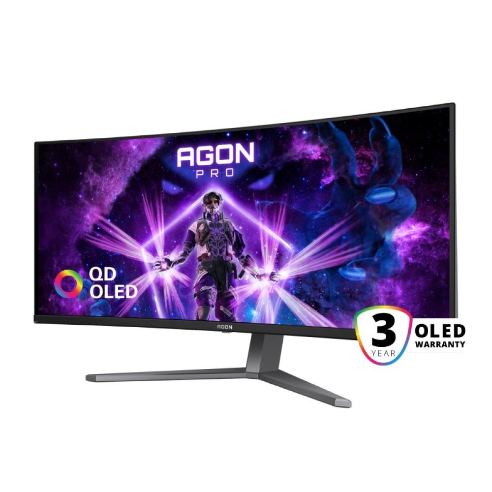 AOC - AGON PRO AG346UCD pantalla para PC 86,4 cm (34") 3440 x 1440 Pixeles Wide Quad HD QD-OLED Negro, Gris