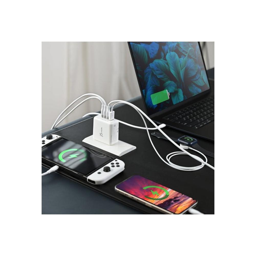 j5create - Cargador USB-C® GaN de 70W y 4 puertos