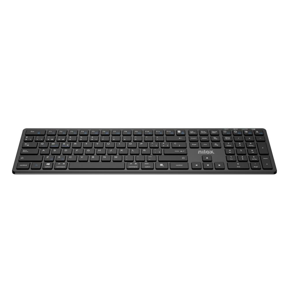 Nilox - PRO WIRELESS BLACK ESPANOL teclado Hogar / Oficina USB + Bluetooth QWERTY Español Negro
