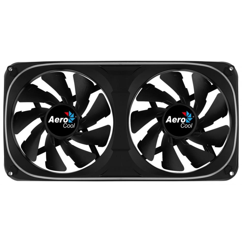 Aerocool - ASTRO24 Doble Ventilador PC 12cm ARGB LED Soporte Antivibración Negro