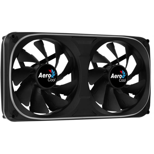 Aerocool - ASTRO24 Doble Ventilador PC 12cm ARGB LED Soporte Antivibración Negro