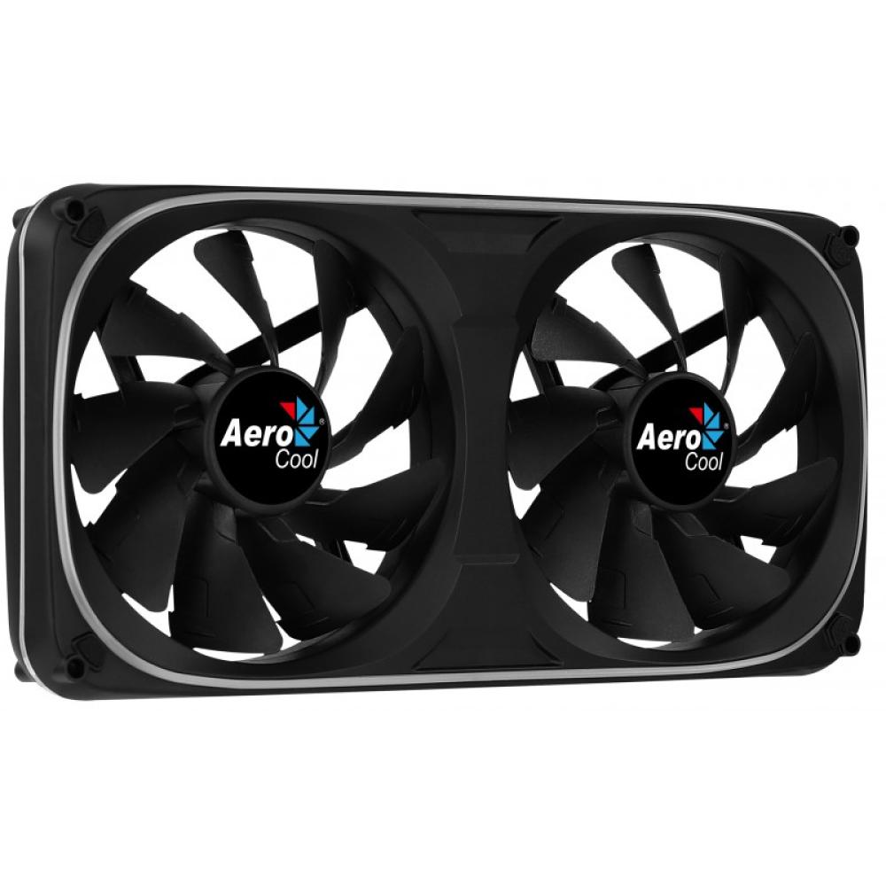 Aerocool - ASTRO24 Doble Ventilador PC 12cm ARGB LED Soporte Antivibración Negro