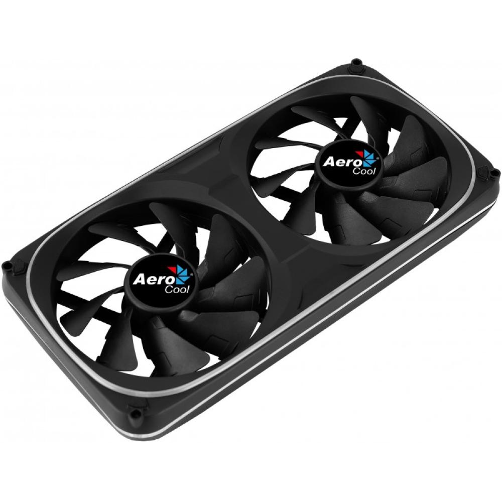 Aerocool - ASTRO24 Doble Ventilador PC 12cm ARGB LED Soporte Antivibración Negro
