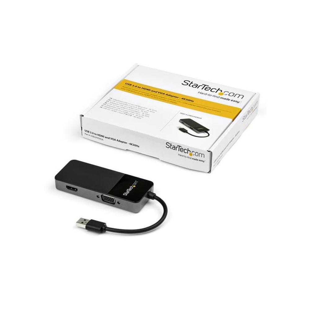 StarTech.com - Cable Adaptador USB 3.0 a HDMI / VGA - 4K 1080 - Adaptador Gráfico Externo de Vídeo - Convertidor Externo de Víde